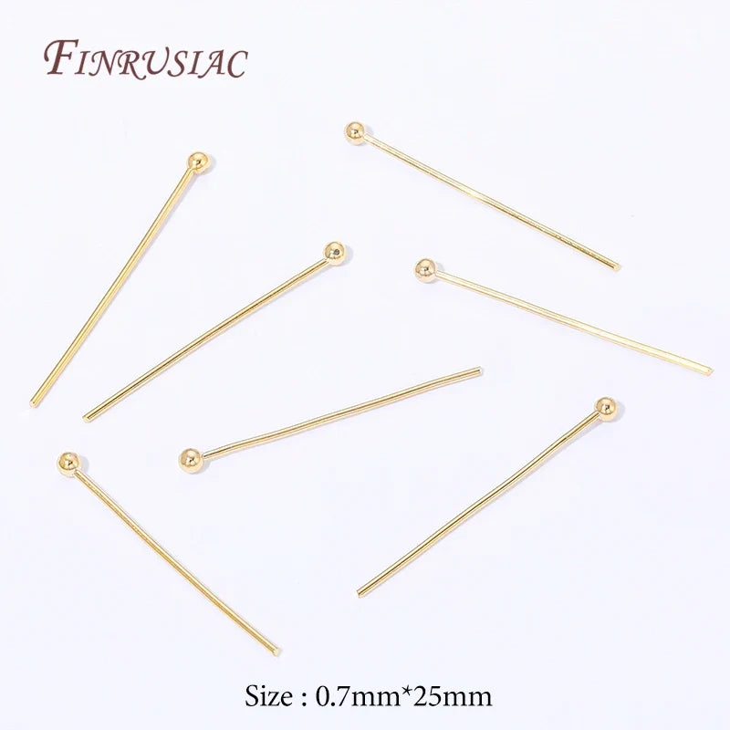 18K Gold Plated Ball Head Pins – Long Stem Beading Pins