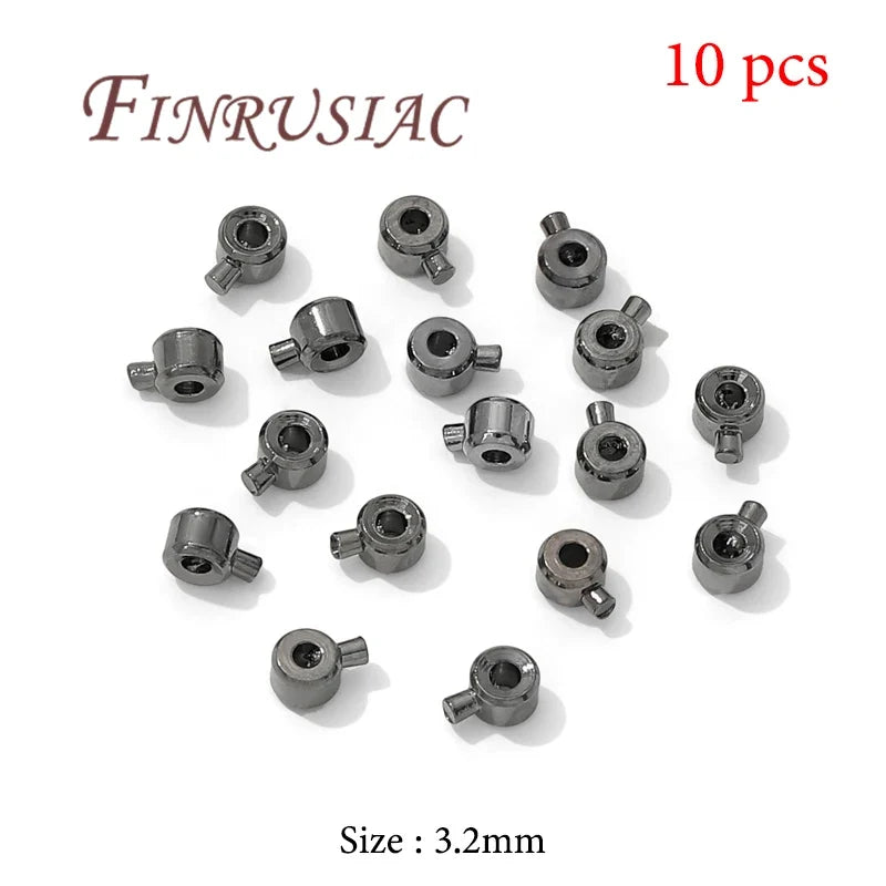 18K Gold Plated Crimp Tube End Beads for Jewelry Making – 100pcs