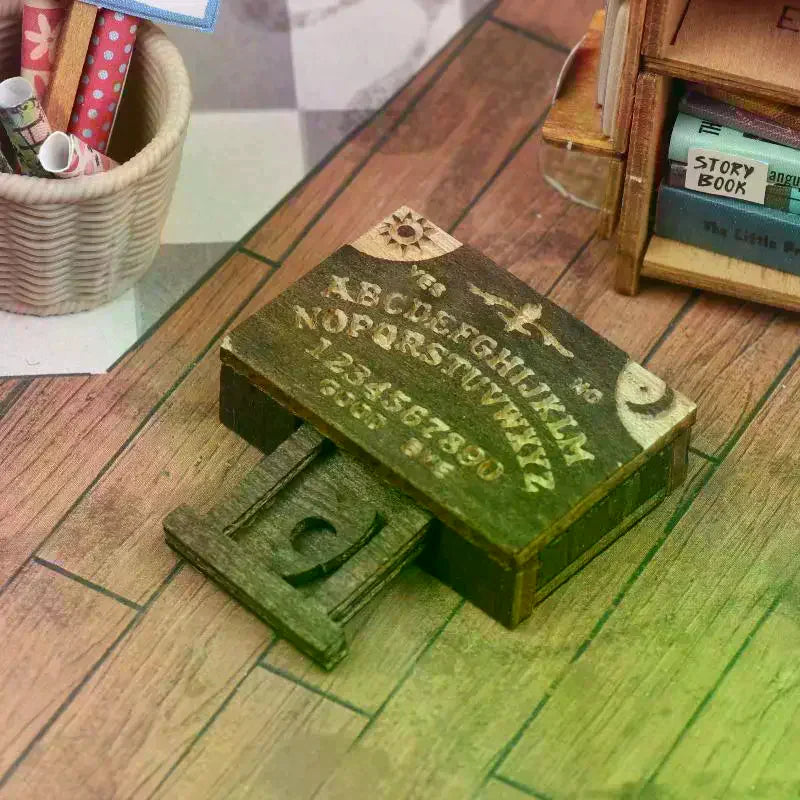 Retro Mini Wooden Spirit Board Ornament with Drawer | Desktop Decor