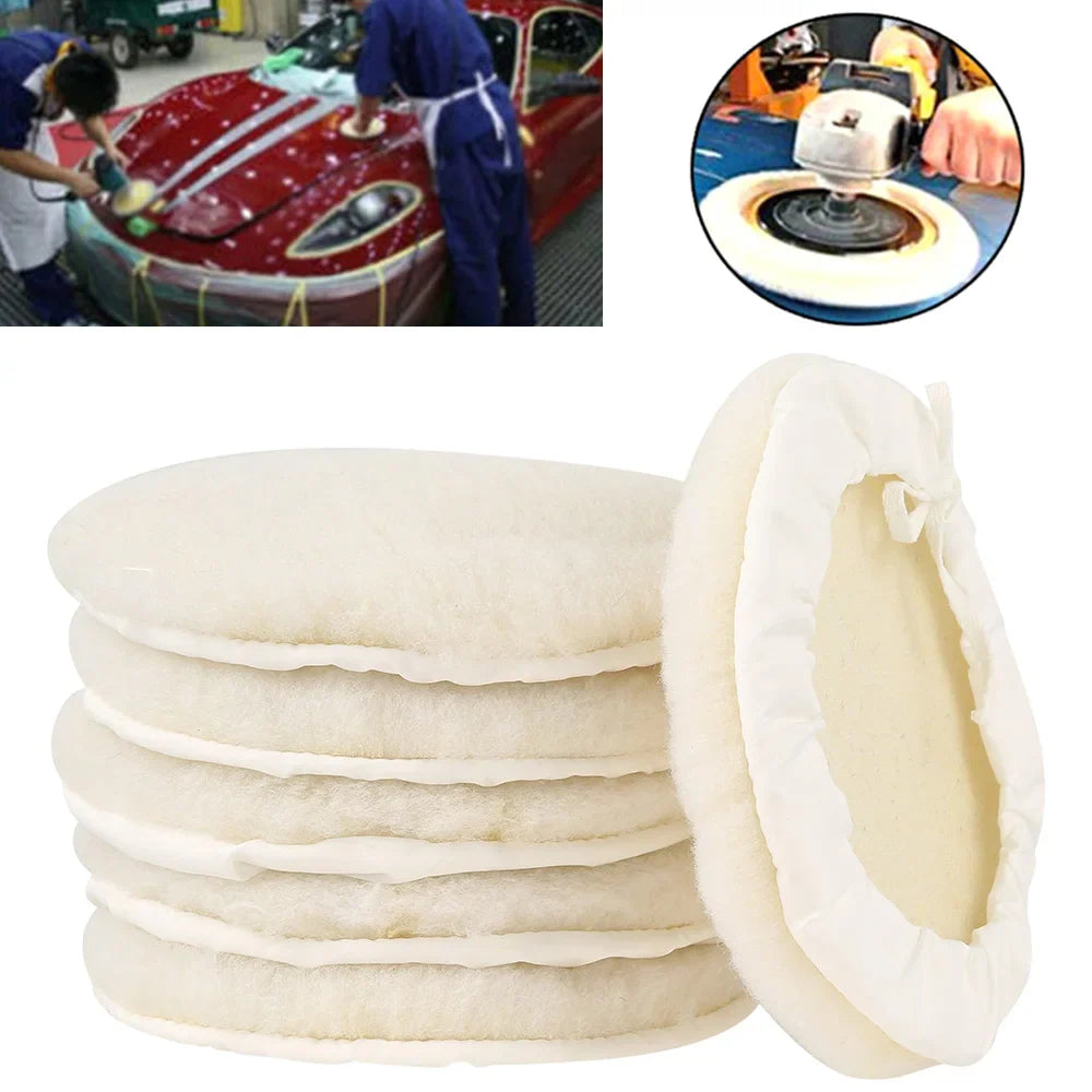 7 Inch Wool Buffing & Polishing Pads for Car, Glass & More