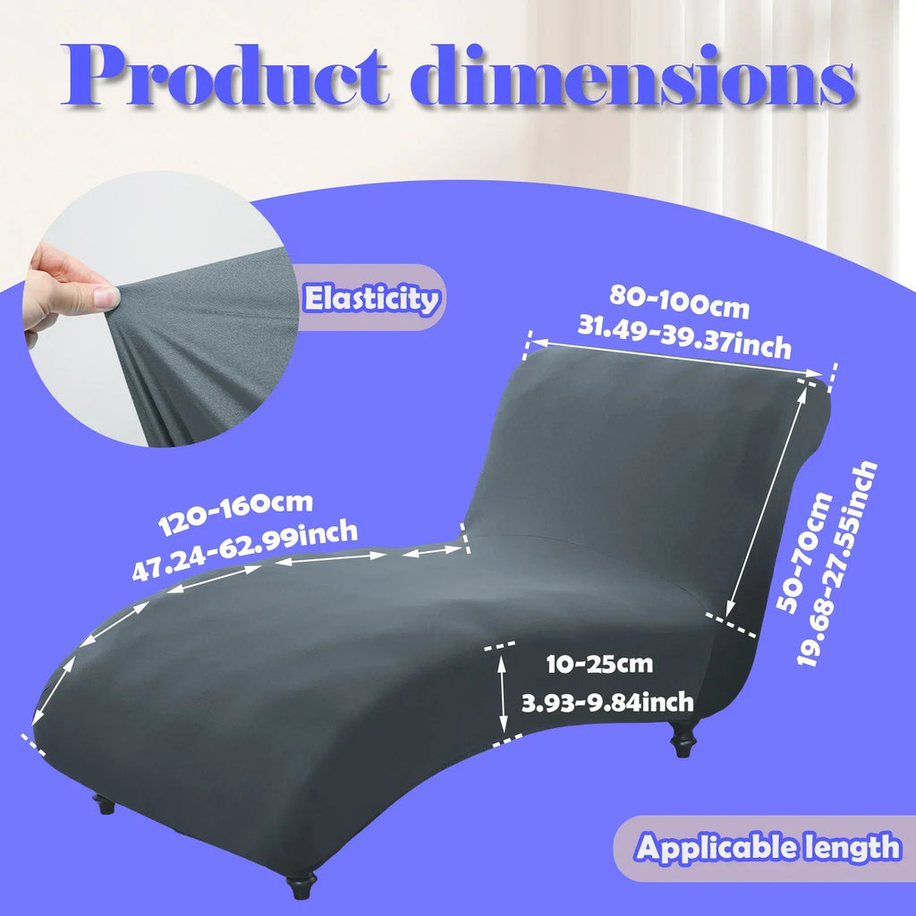 Armless Chaise Lounge Slipcover – Stretch Full Wrap Protector
