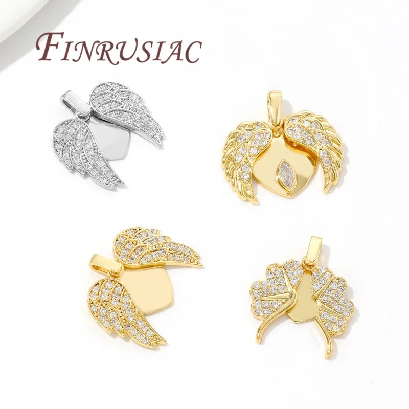 18K Gold Plated Zircon Heart Charm Pendants | DIY Jewelry Making
