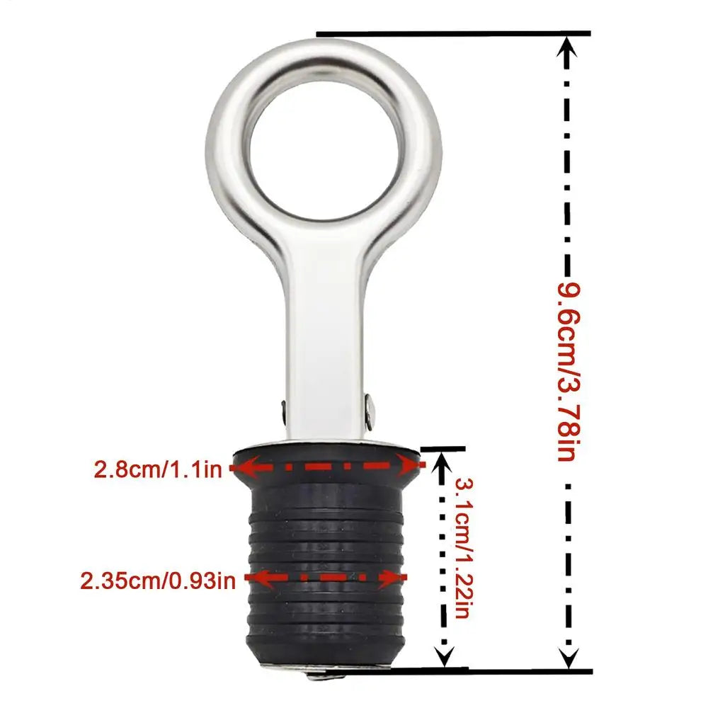 1.25" Rubber Expansion Boat Drain Plug | Pull-Ring Marine Stopper