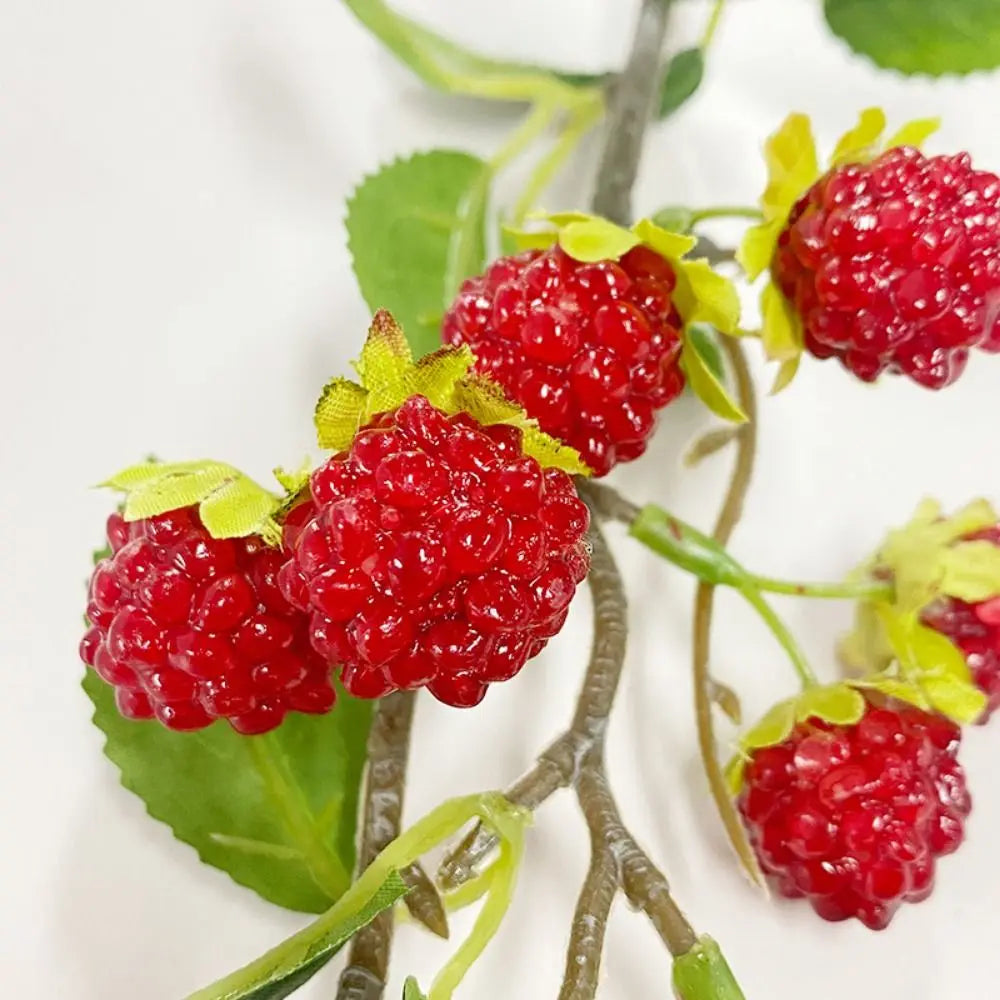 Raspberry Artificial Berry Branches – Faux Fruit Floral Decor