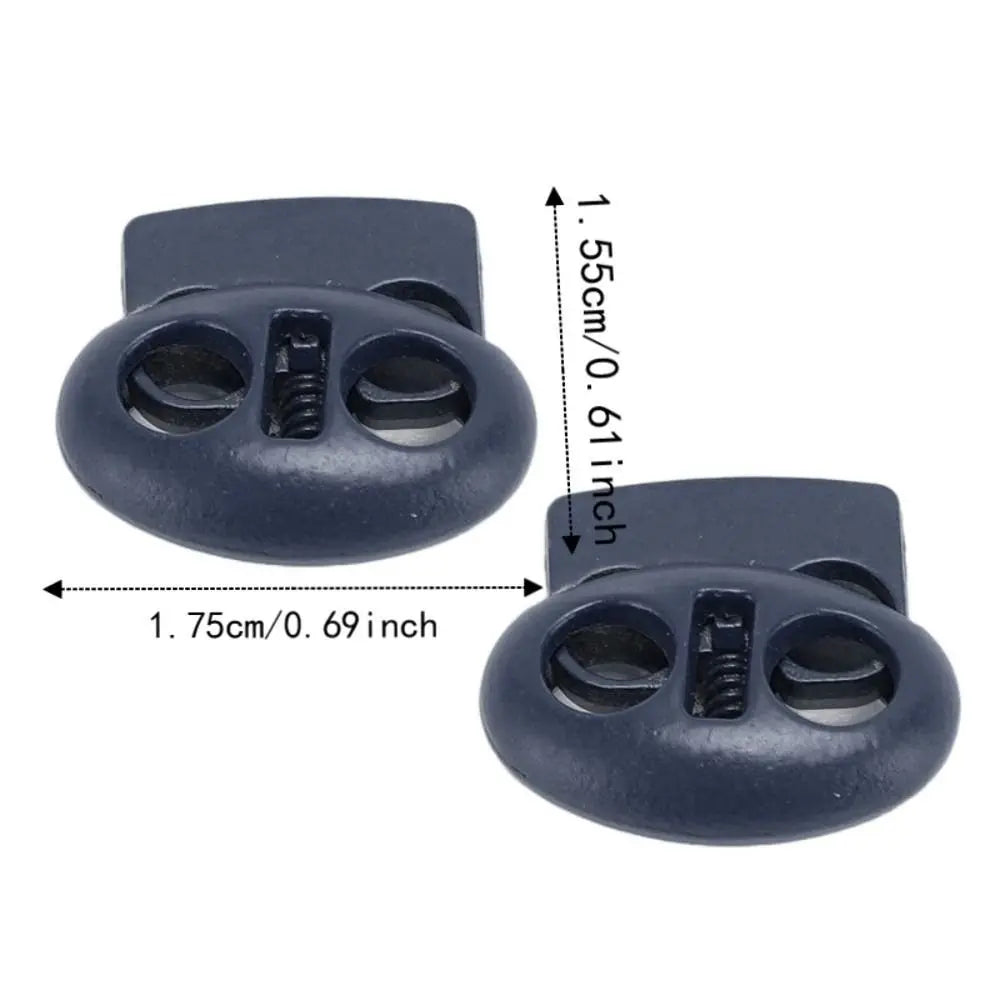 30pcs Metal Cord Locks Double Hole Spring Toggle Stoppers