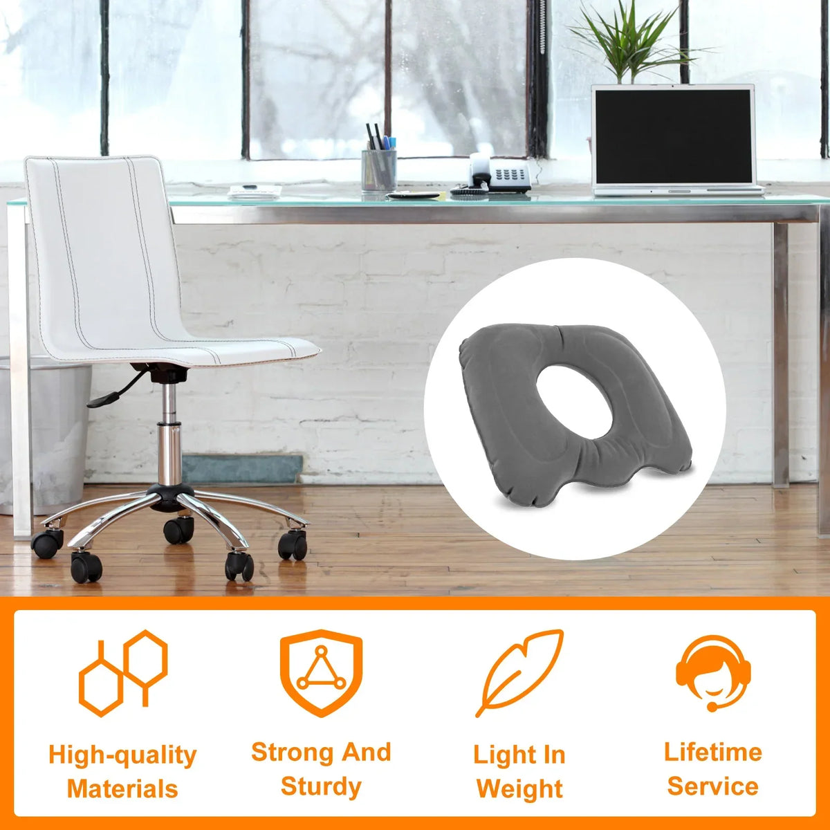 Inflatable Donut Seat Cushion – Adjustable Ergonomic Chair Pad