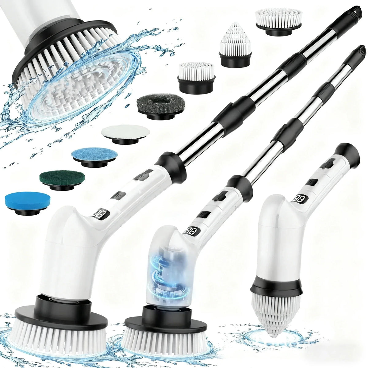 Dual-Use Electric Cleaning Brush – Kitchen & Bathroom Scrubber