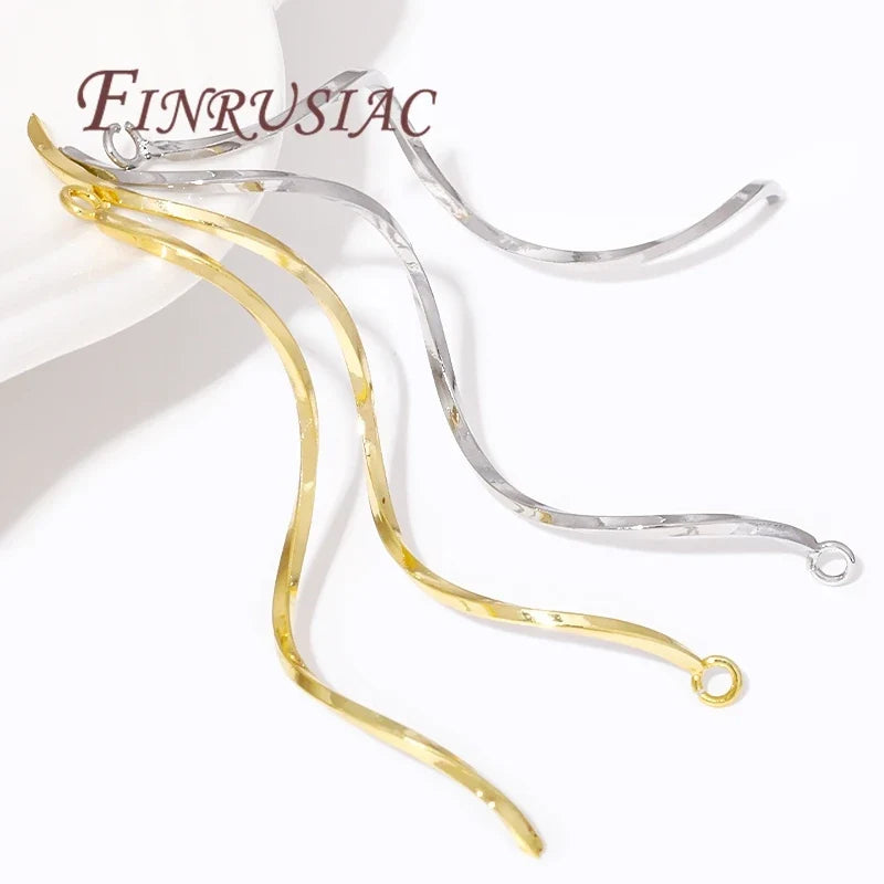 18K Gold Plated S-Shape Wavy Earwire Connector | DIY Jewelry