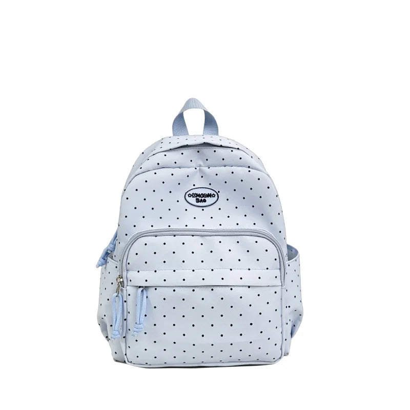 Korean Polka Dot Girls School Backpack – Lightweight Large Capacity