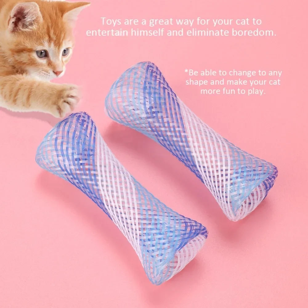 10PCS Multicolor Cat Spring Toys – Foldable Bite-Resistant Indoor