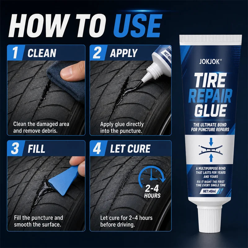 JOKJOK Tire Repair Glue – Strong Rubber Adhesive Sealant