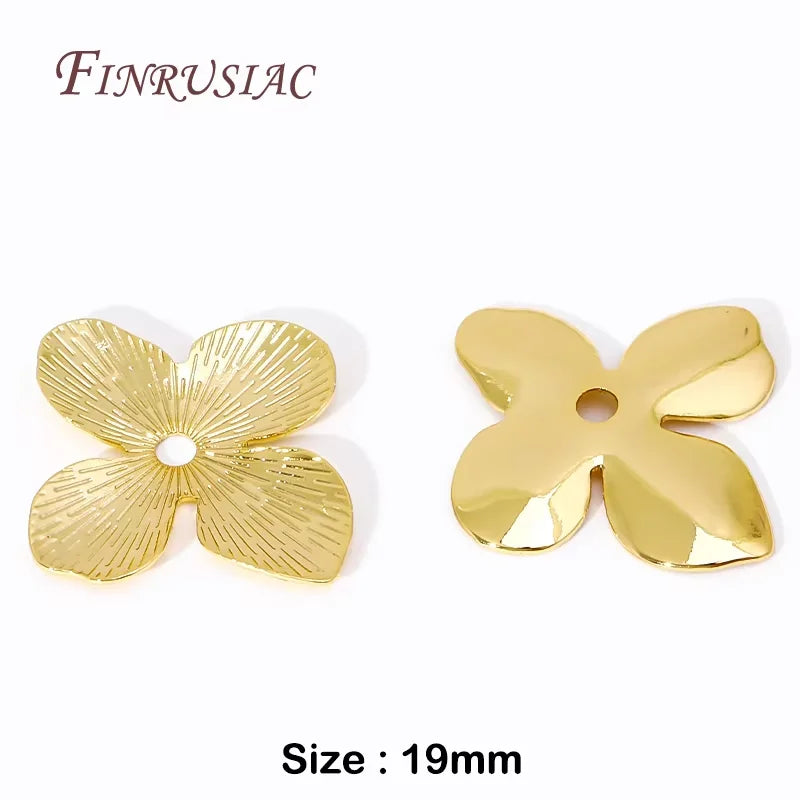 8.5mm Zircon Flower Bead Caps – 18K Gold Plated Brass DIY Jewelry