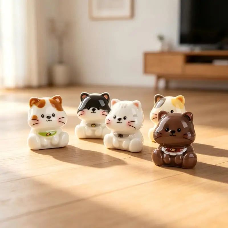 Mini Cat Figurines 6-Piece Set – Kitten Home & Desk Decor