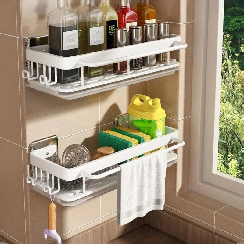 Wall-Mounted Aluminum Kitchen Rack | Rust-Resistant Storage