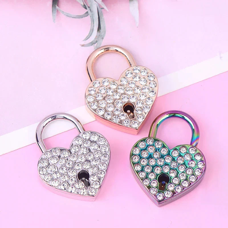 Heart Shaped Metal Keyed Padlock for Jewelry & Keepsake Boxes