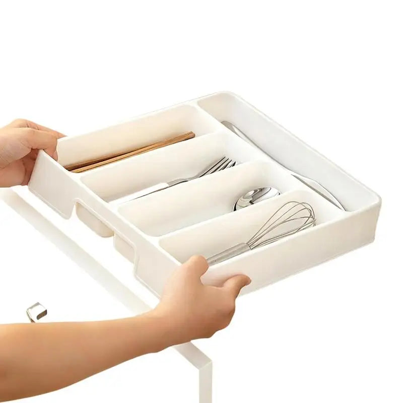 BPA-Free Stackable Cutlery Organizer | Multi-Compartment Kitchen Tray