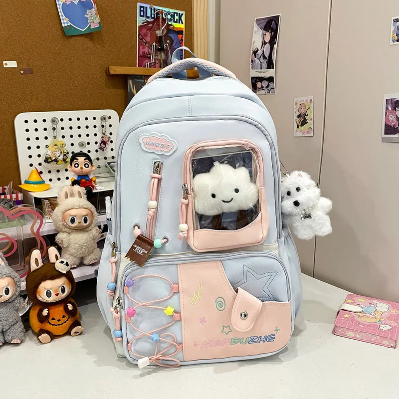 Nixie Large Capacity Dopamine-Inspired Stylish Backpack for Girls