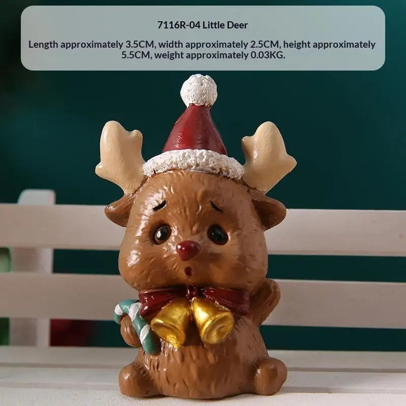 Mini Resin Christmas Animal Ornament | Cute Xmas Tree Pendant