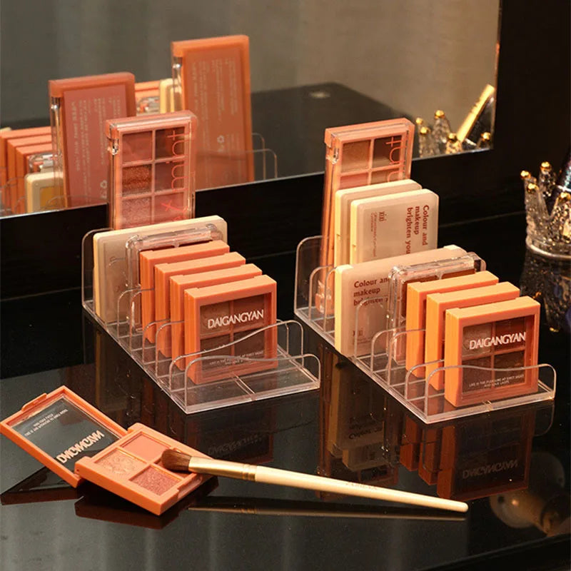 Clear Acrylic Eyeshadow Palette Organizer – 8-Grid Display