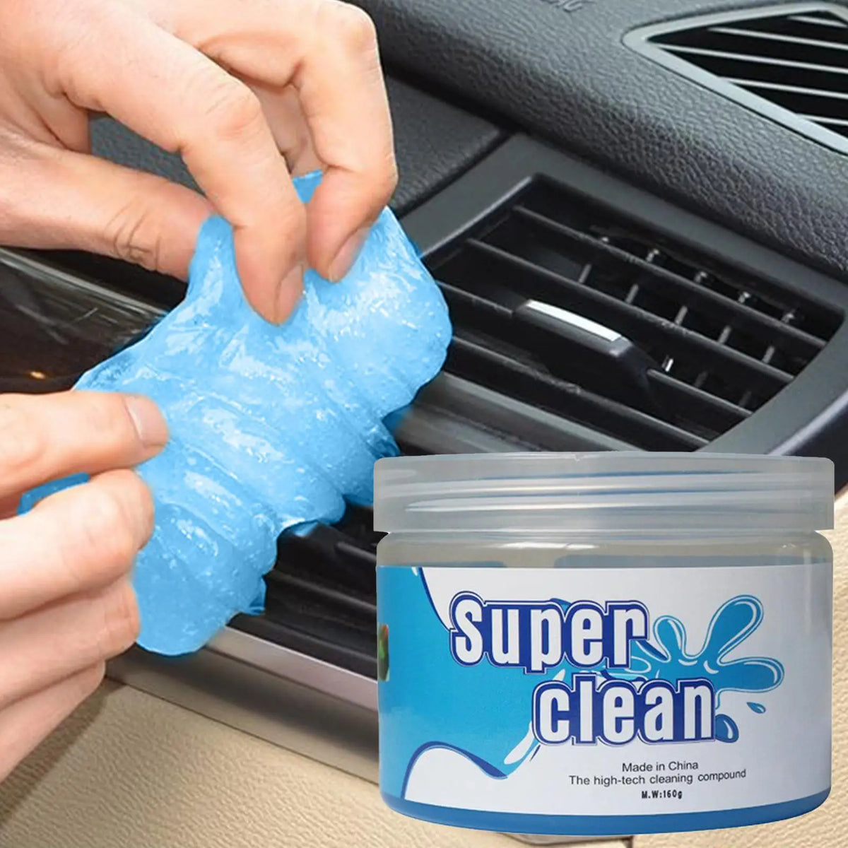 Car Dust Cleaning Gel – 160g Rubber Mud for Vents & Dashboard