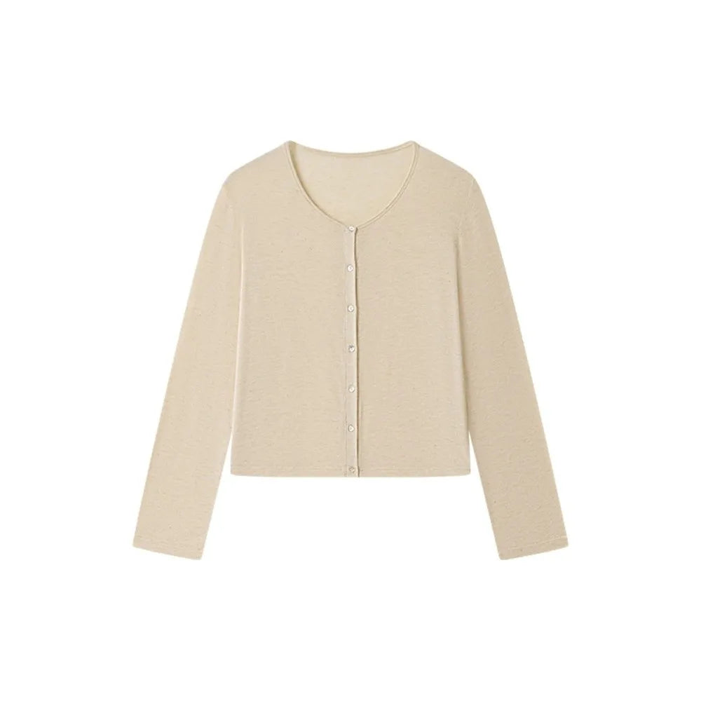 Women's Single Breasted Long Sleeve Knit Cardigan