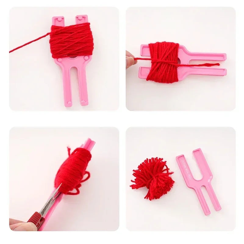 DIY Pom Maker Kit – Fluffy Yarn Pompom Tool for Knitting & Crafts