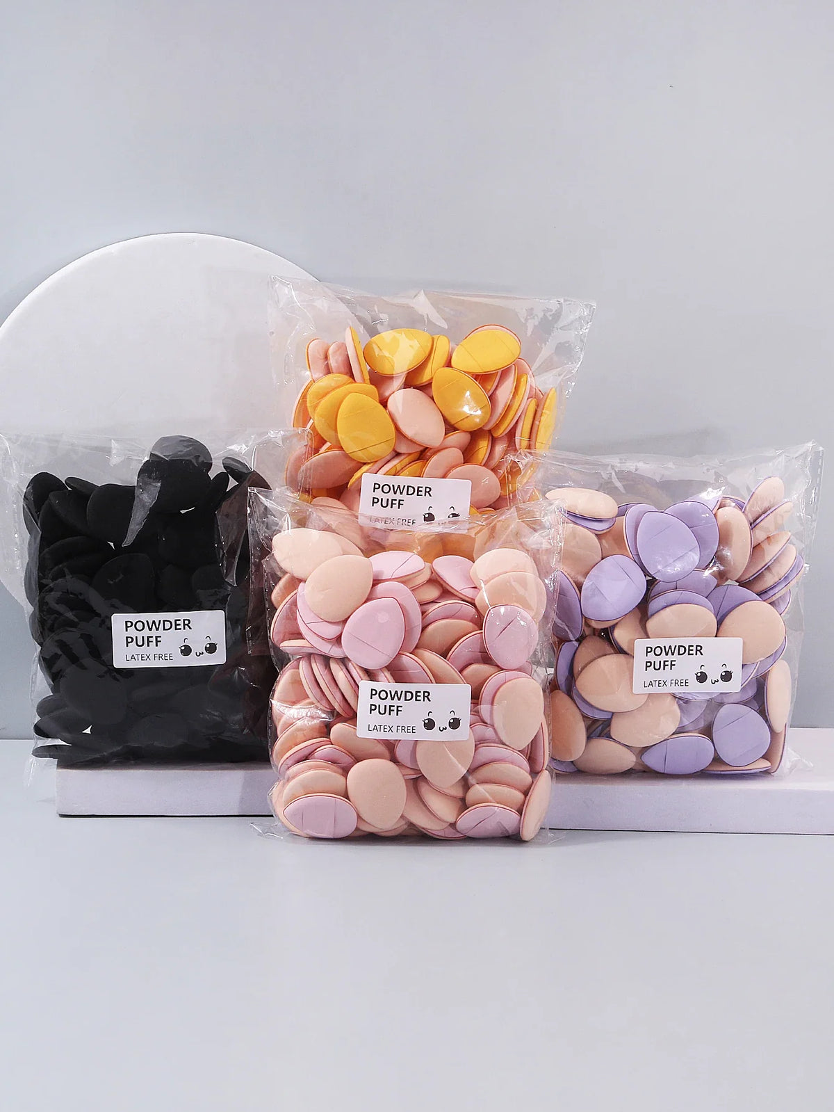 100PCS Mini Finger Powder Puffs – Soft Sponge Makeup Applicators