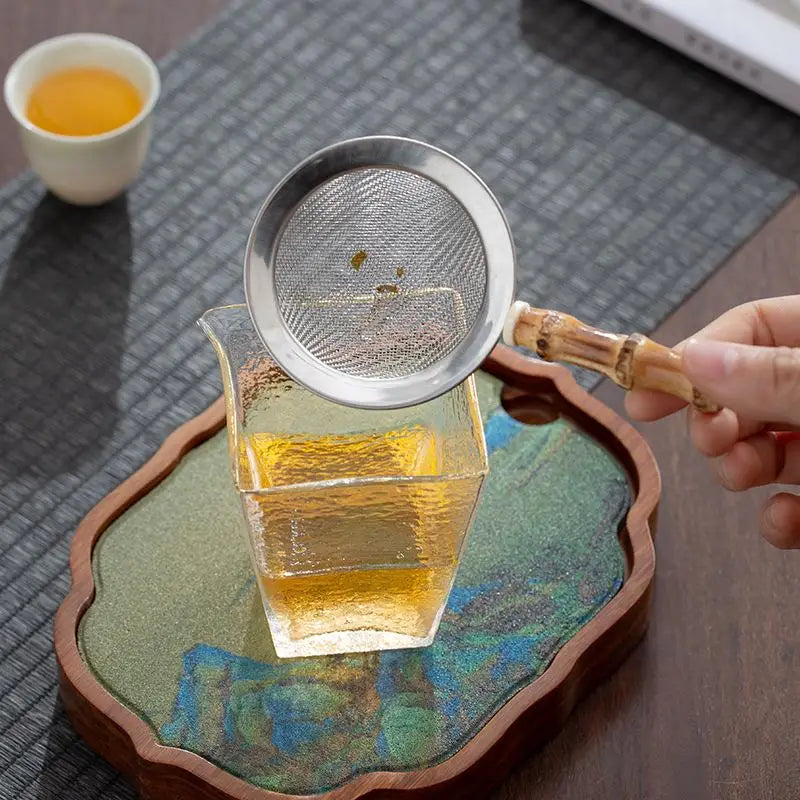 Bamboo Handle Stainless Steel Tea Strainer & Kitchen Sifter