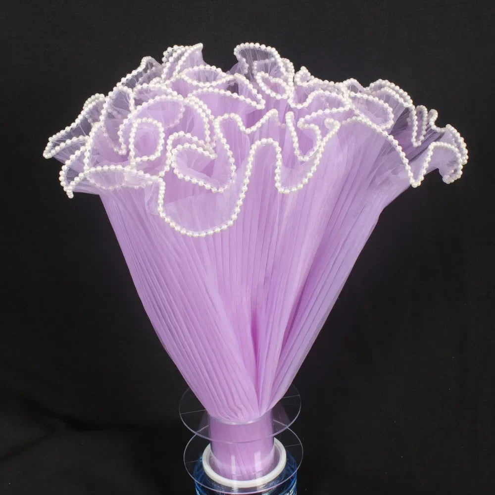 Pearl Wave Mesh Flower Bouquet Wrapping Yarn 28cm x 4 Yards