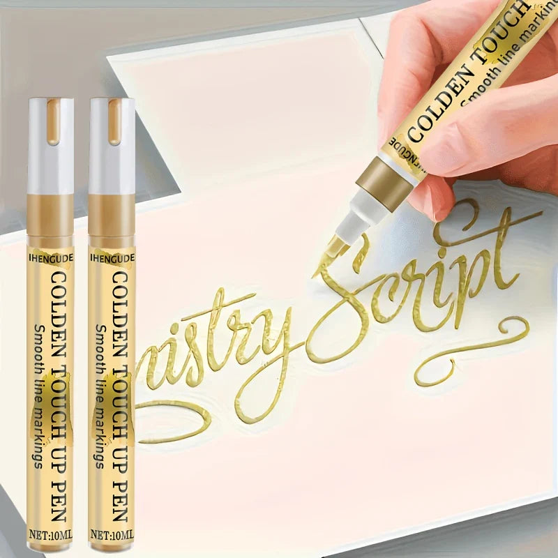Gold Paint Pen – Fine Tip Quick-Dry Marker for Metal & Decor