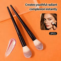 2-Pack Flame Shape Blush Highlighter & Contour Makeup Brushes