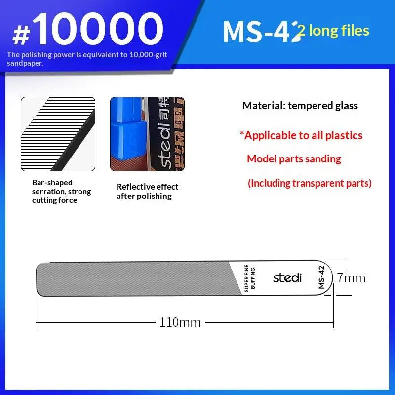 Ultra Fine Glass File – Washable Model Polishing & Nub Removal Tool