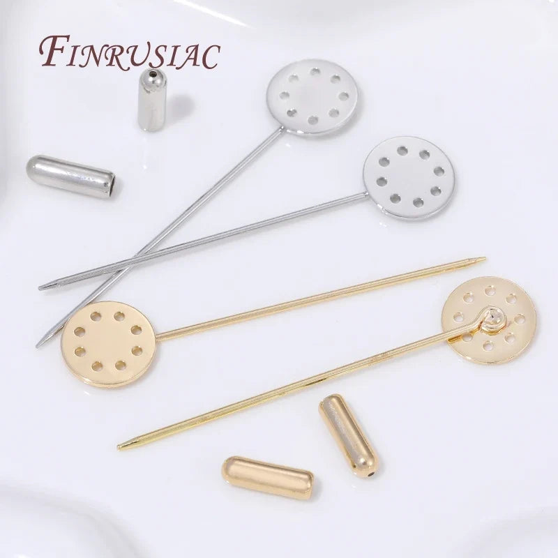14K Gold Plated Brass Stick Pin Blanks – DIY Lapel & Shawl Pins