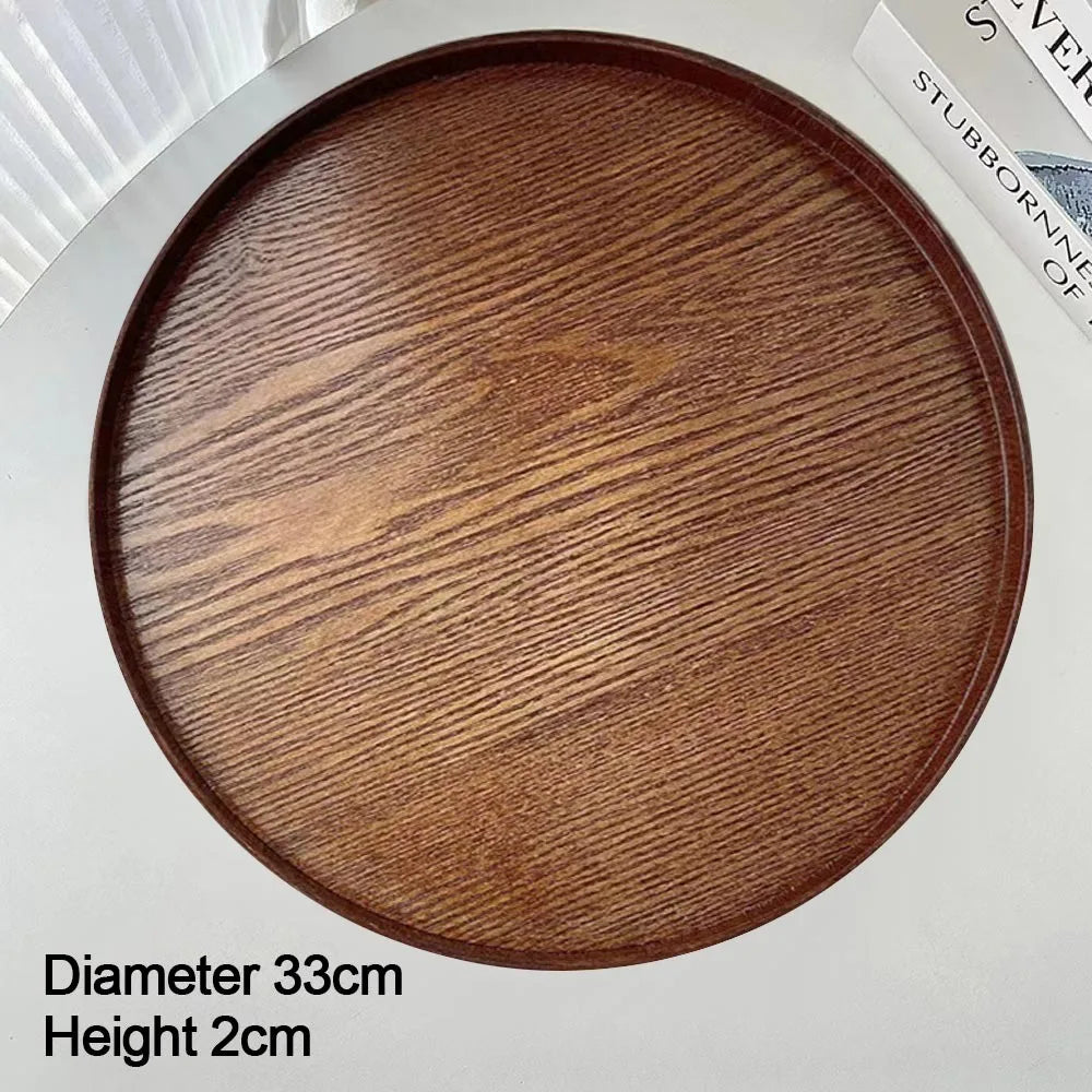 Vintage Round Wooden Serving Tray – 5 Sizes | Home Décor