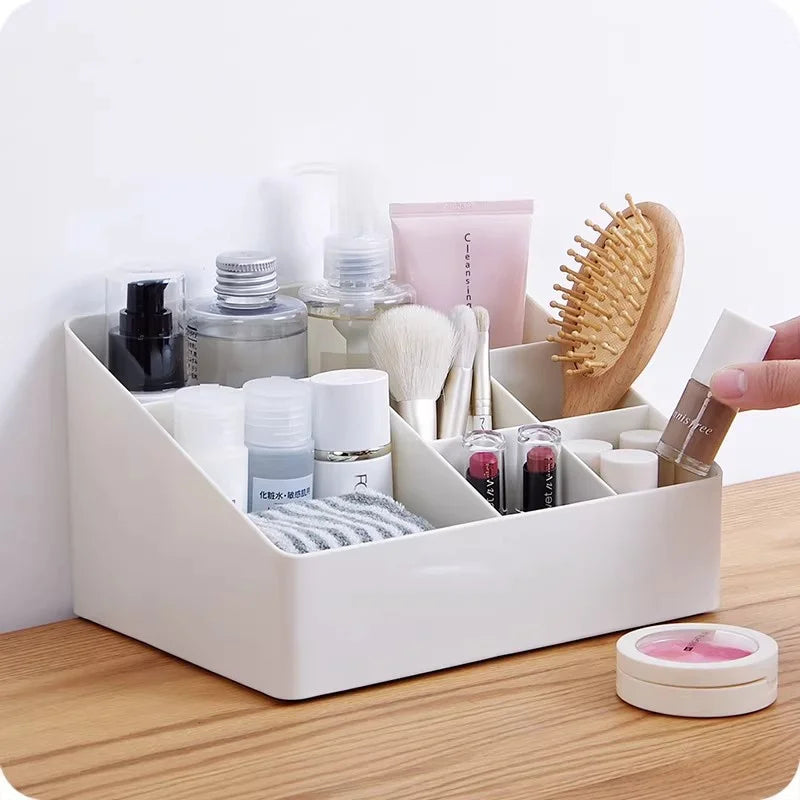 Multi-Grid Desktop Organizer | 45° Slanted Makeup & Lash Holder