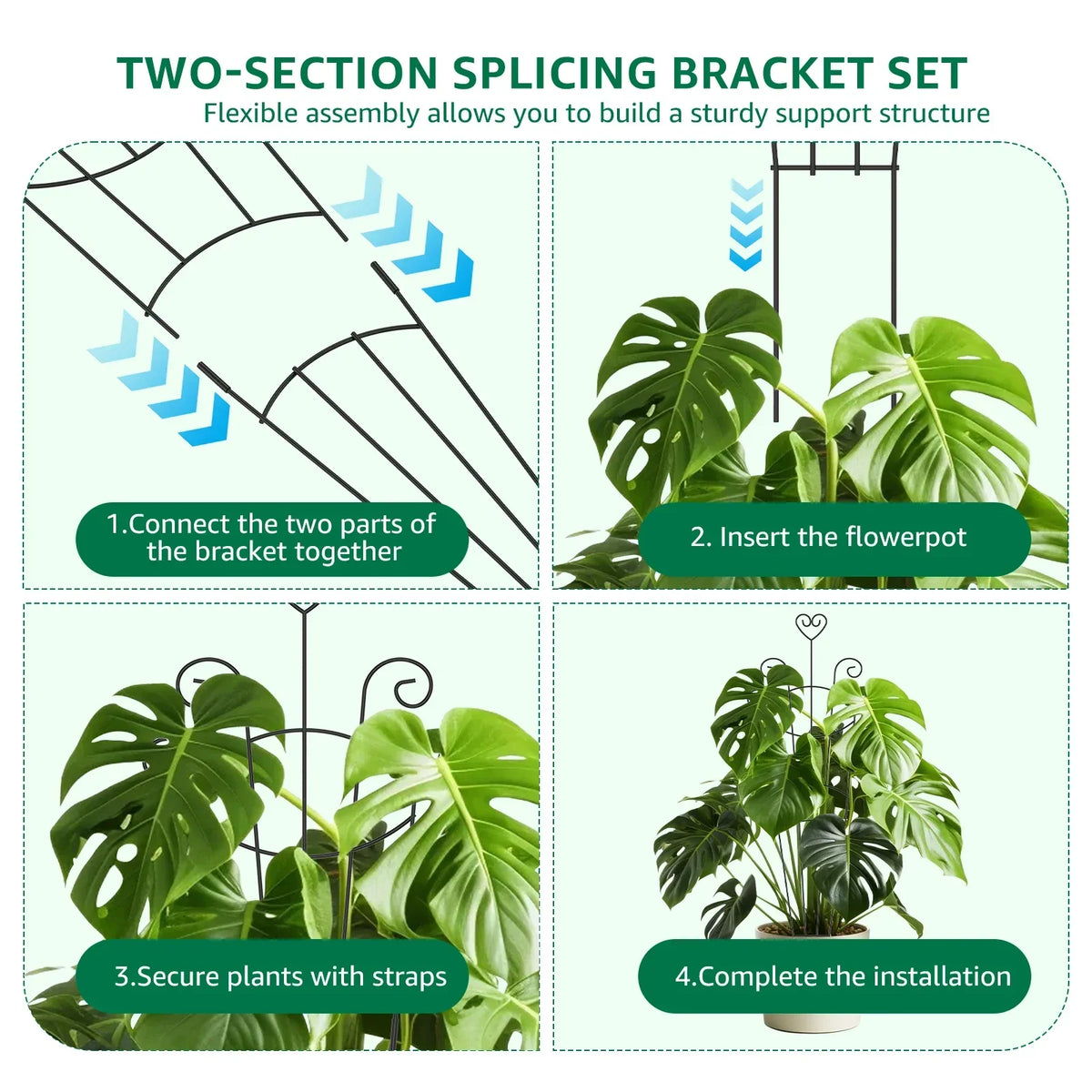 Metal Plant Climbing Trellis 2Pcs – Monstera Vine Support
