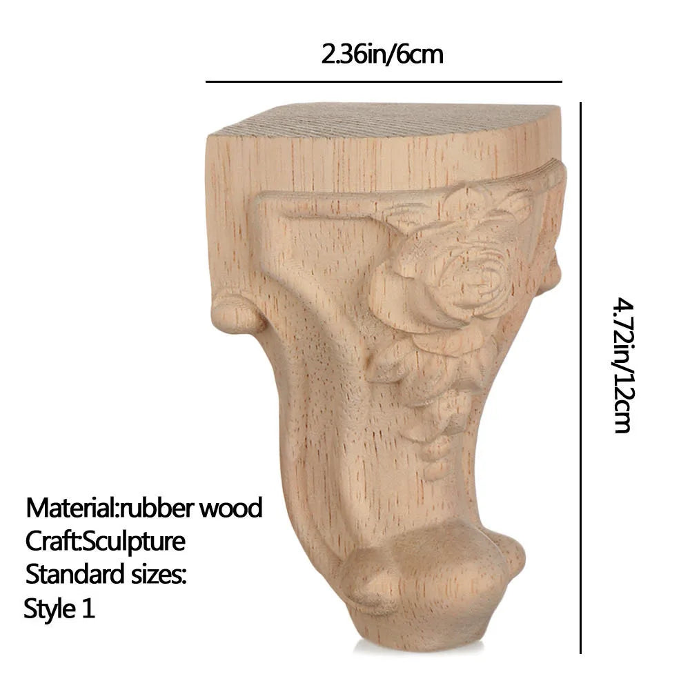 Vintage European Wood Carved Furniture Legs & Cabinet Feet