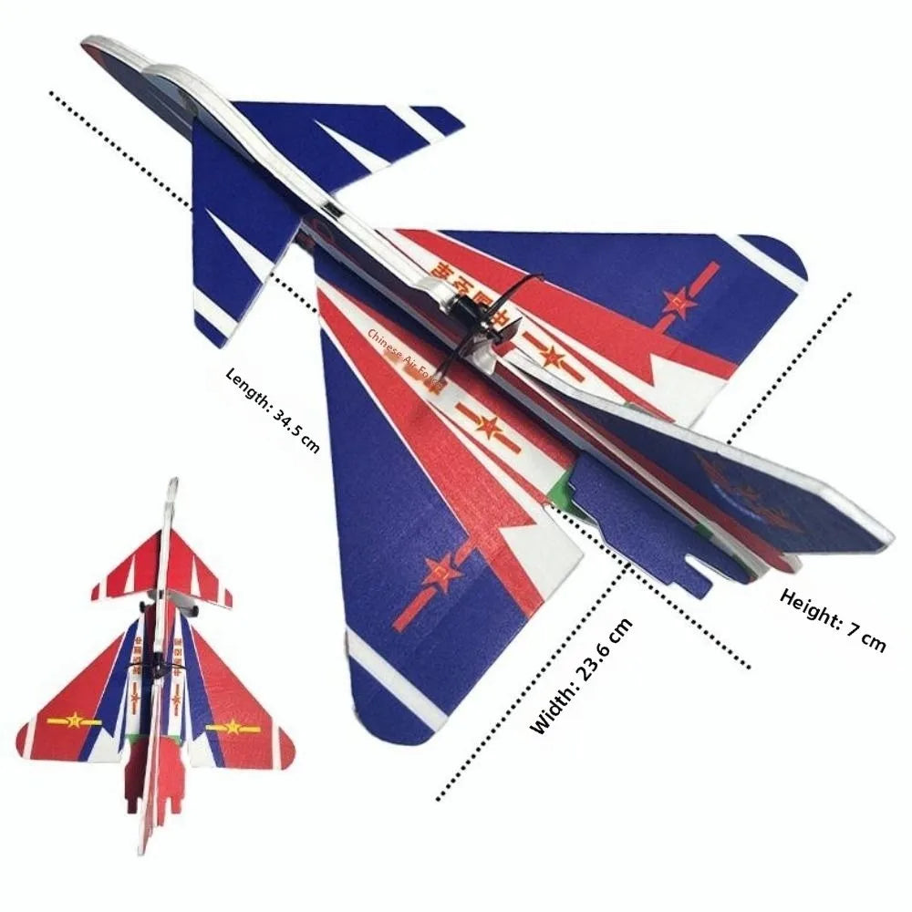 Kids EVA Foam Glider Airplane Toy with LED Lights & Wheels