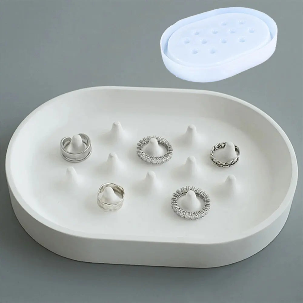 Silicone Jewelry Dish Mold – Heart, Square & Oval Ring Trays