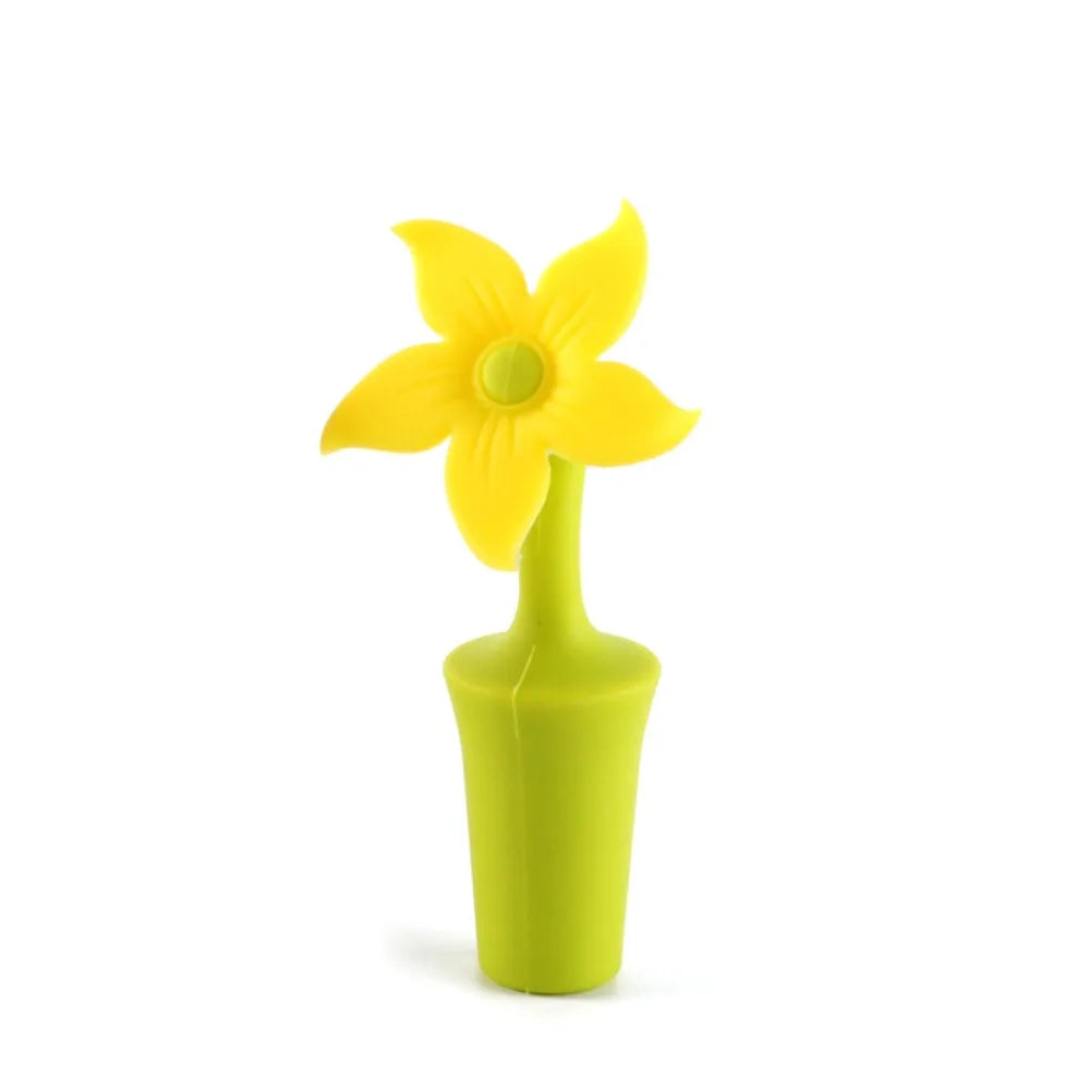 Silicone Wine Bottle Stopper Flower Design – Leak-Proof