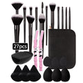 27-Piece Professional Makeup Brush Set with Bag & Tools