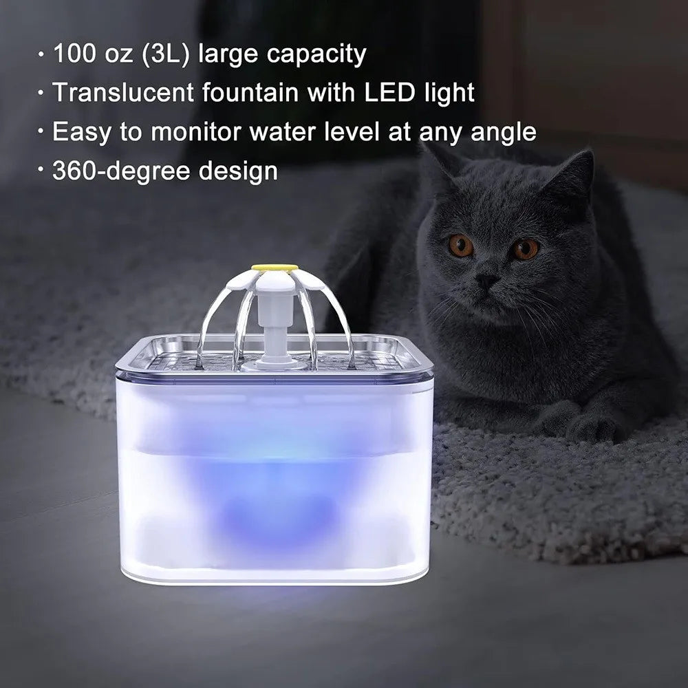 Nixie 3.2L Automatic Cat Dog Water Fountain USB Circulating Bowl