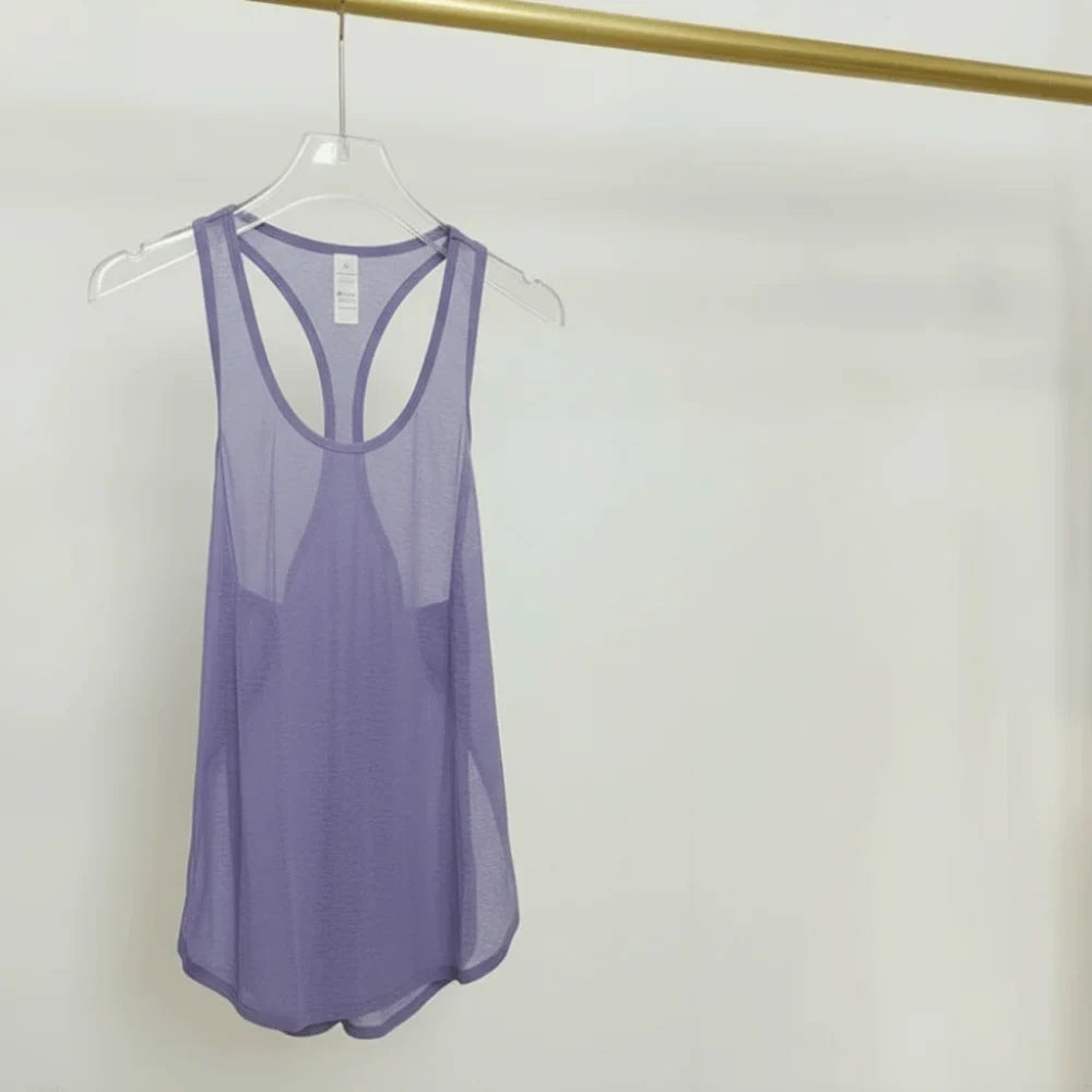 Women's Quick Dry Mesh Yoga Vest – Breathable Loose Gym Top