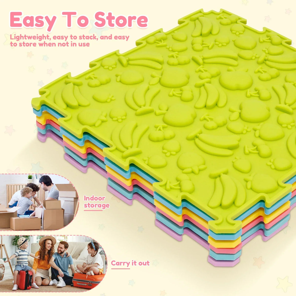 Silicone Interlocking Sensory Play Mat Set – 6 or 8 Pcs
