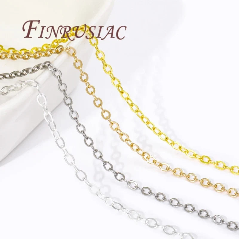 18K Gold Plated O Shape Chain 1.2mm–2mm | DIY Necklace Bulk