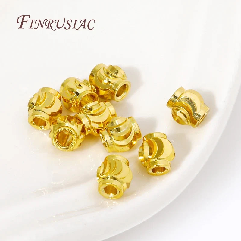 Lantern Spacer Beads 18K Gold Plated Brass – DIY Jewelry