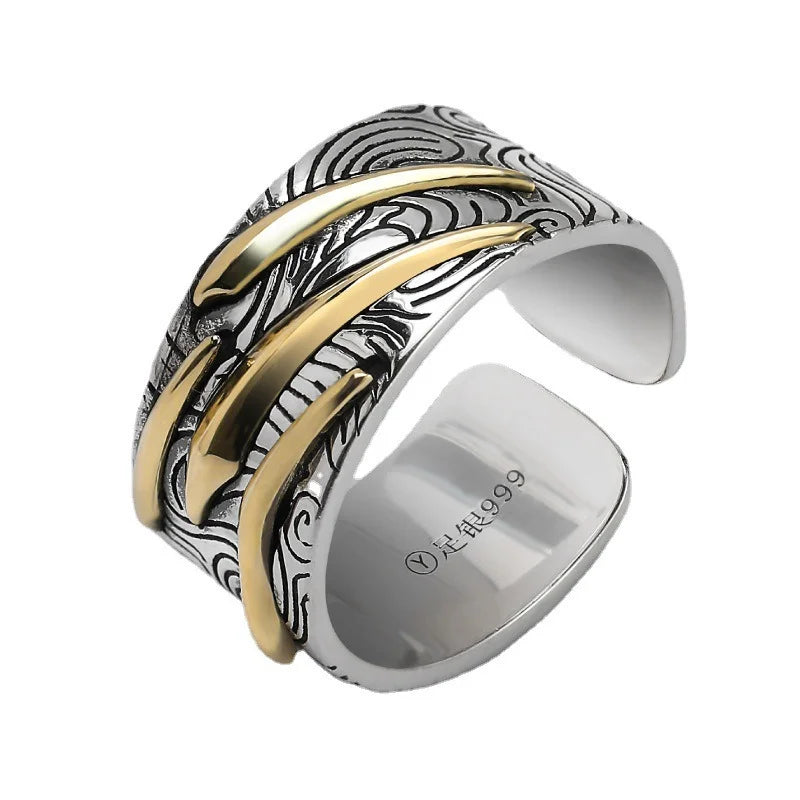 Vintage Punk Adjustable Ring – Eagle Tiger Snake Charm