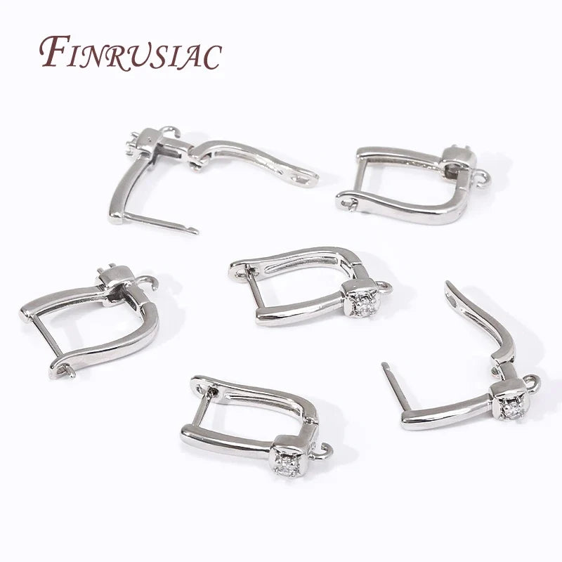 18K Gold Plated Zircon Earring Hook Clasps | DIY Jewelry Findings