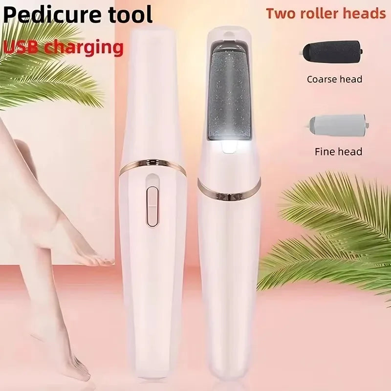 USB Electric Callus Remover – 2 Roller Heads Pedicure Tool