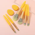 8-Piece Travel Makeup Brush Set with 2 Powder Puffs | Mini Kit